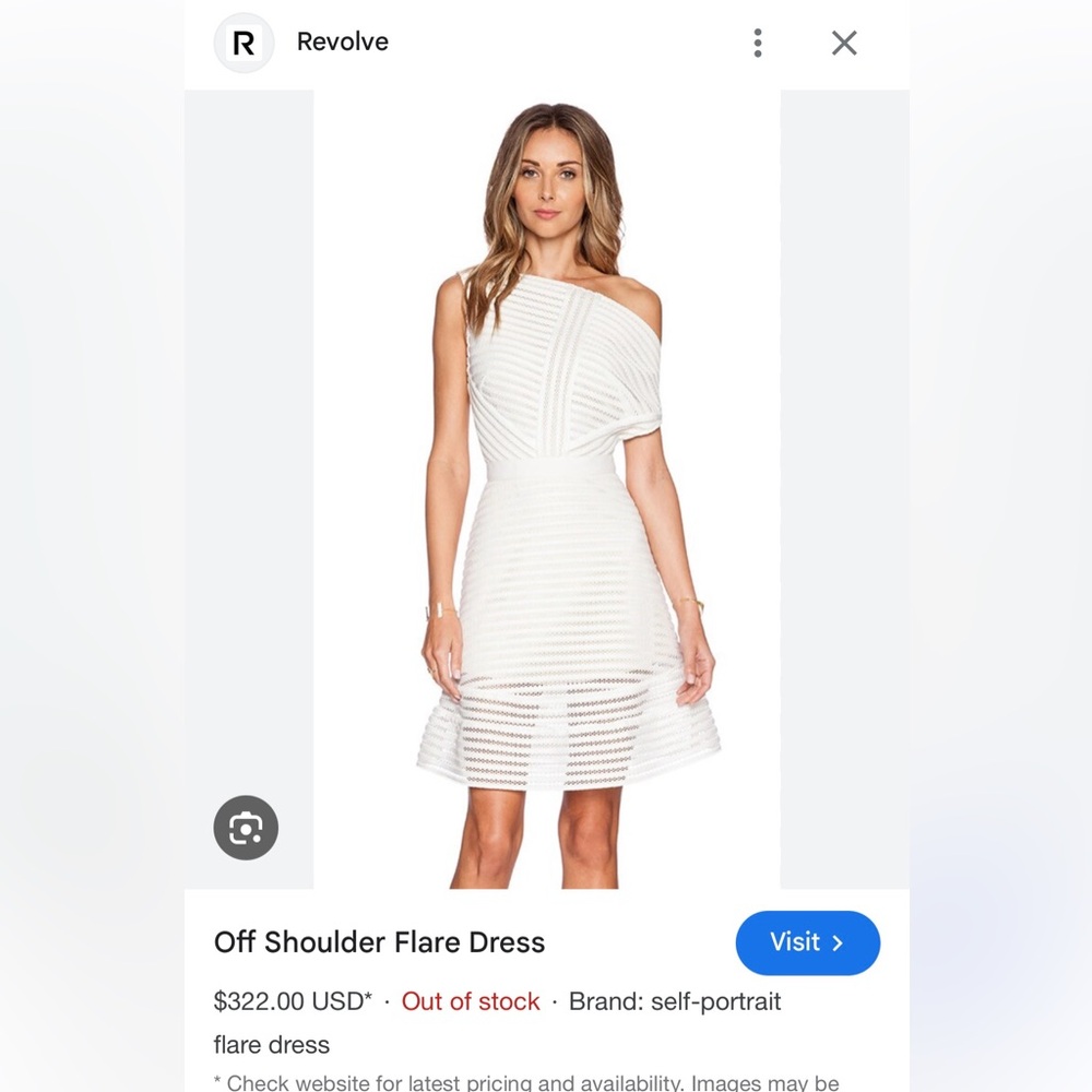 Self-Portrait White One Shoulder Dress